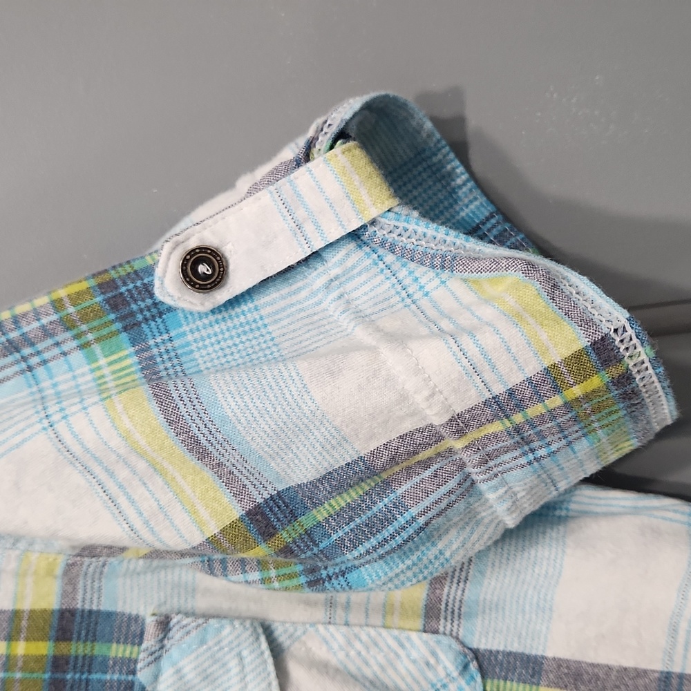 Unionbay Blue Yellow White Plaid Button Down Shirt small - Picture 7 of 15